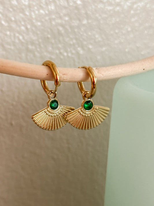 Laila emerald small hoops