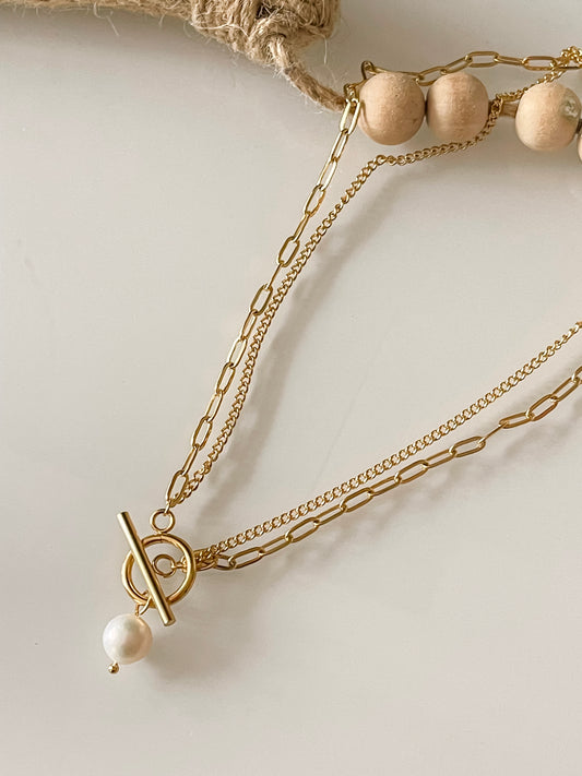 Pearl double necklace