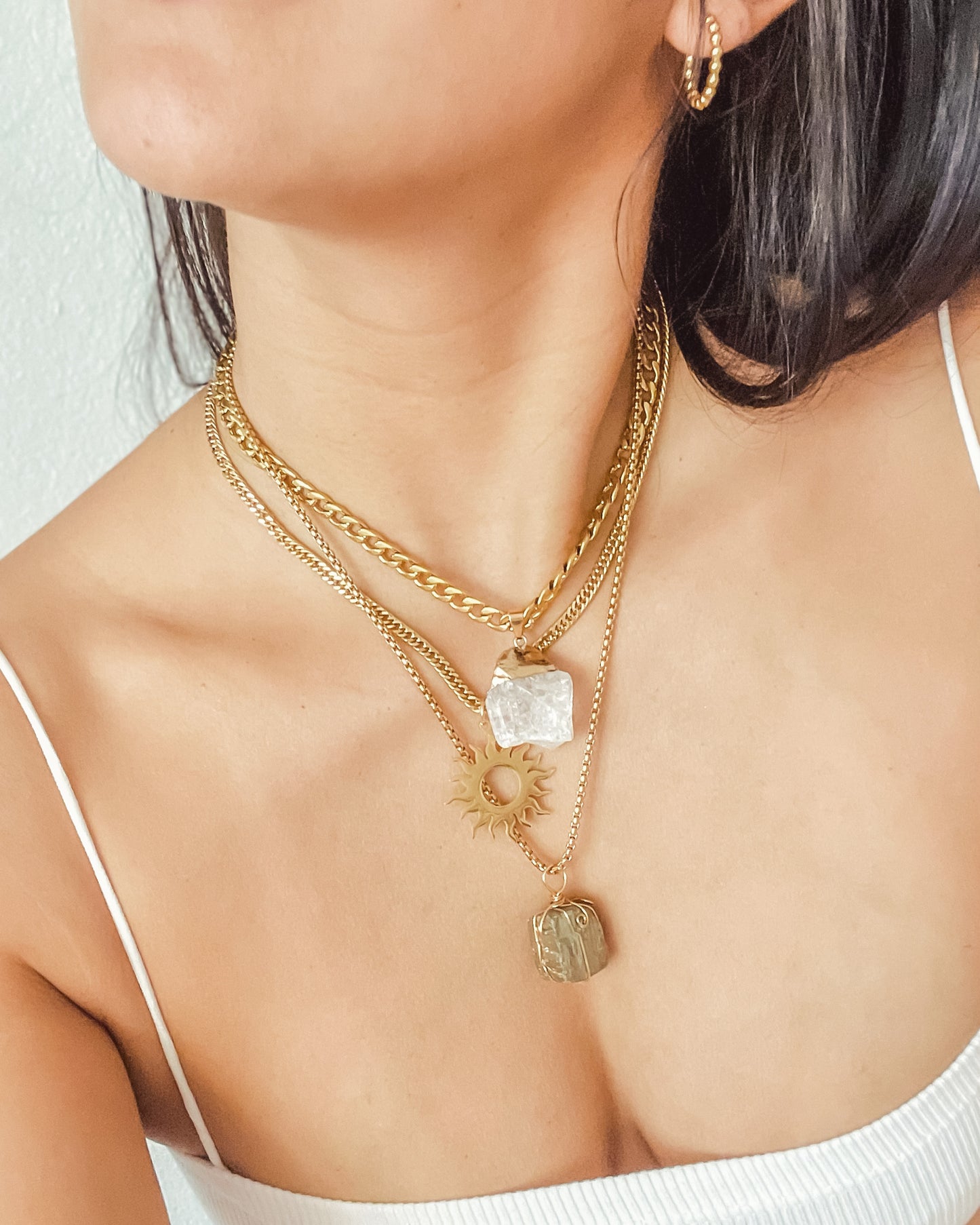 Clear quartz cuban choker