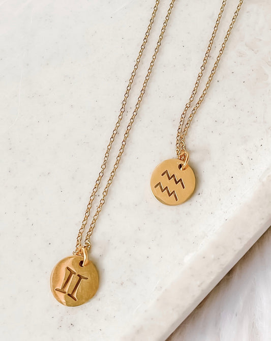 Zodiac coin necklace