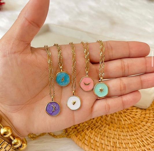 Colorful coin Necklace