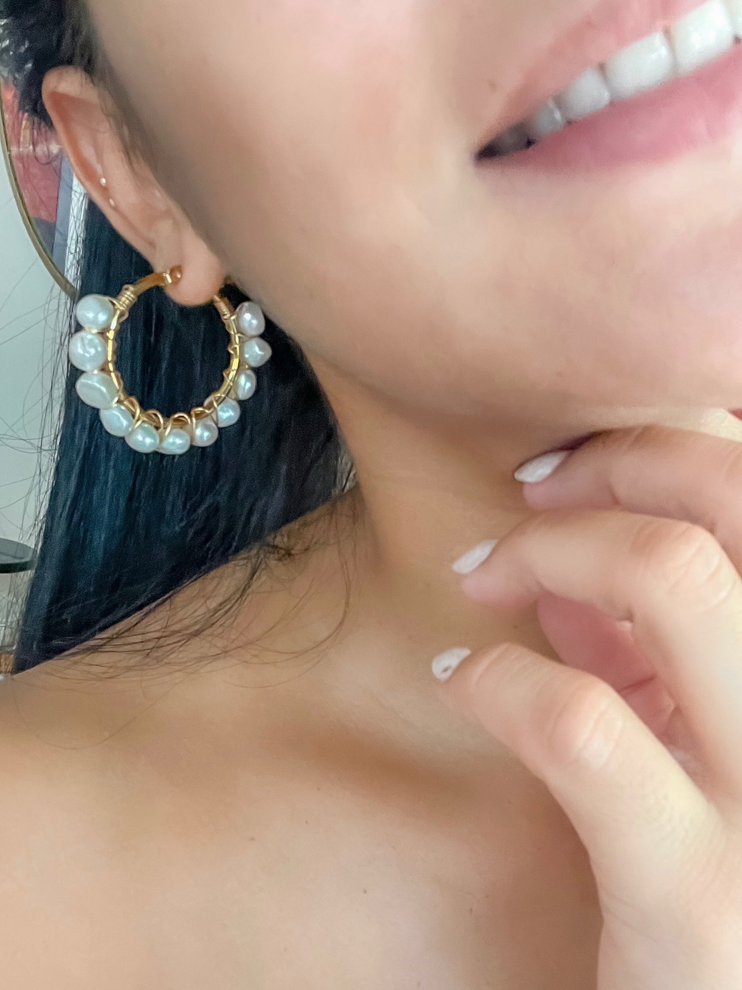 Pearl hoops