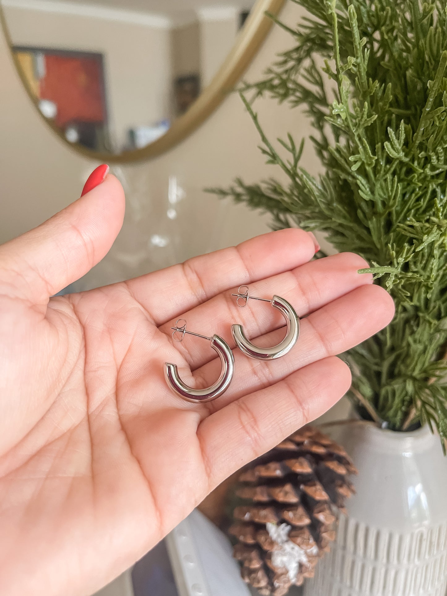 Silver hoops