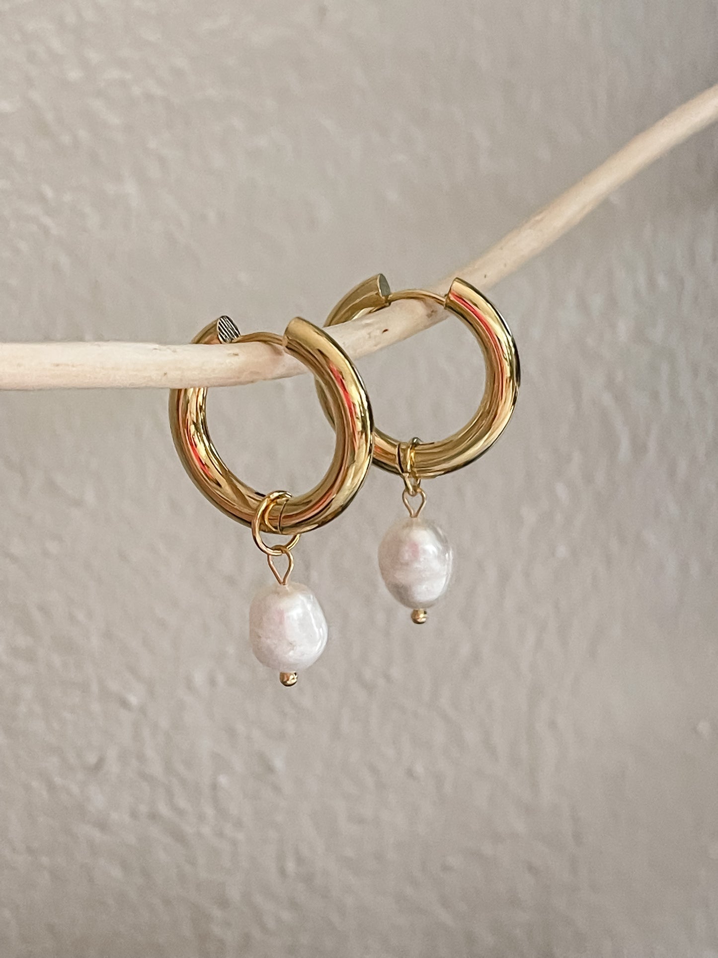 Pearl drop hoops